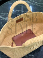 PRADA LARGE CROCHET TOTE BAG WITH LEATHER DETAILS 1BG635 (35*23.5*22cm) - Image 5