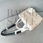 PRADA MEDIUM WICKER AND CANVAS TOTE BAG 1BG835 (26*18*11.5cm) - Imagen 2