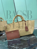 PRADA LARGE CROCHET TOTE BAG WITH LEATHER DETAILS 1BG635 (35*23.5*22cm) - Image 2