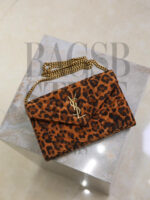 YSL CASSANDRE CHAIN WALLET IN LEOPARD-PRINT CANVAS 377828 (22.5*14*4cm) - Imagen 3