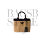 PRADA MEDIUM WICKER AND CANVAS TOTE BAG 1BG835 (26*18*11.5cm) - Imagen 6