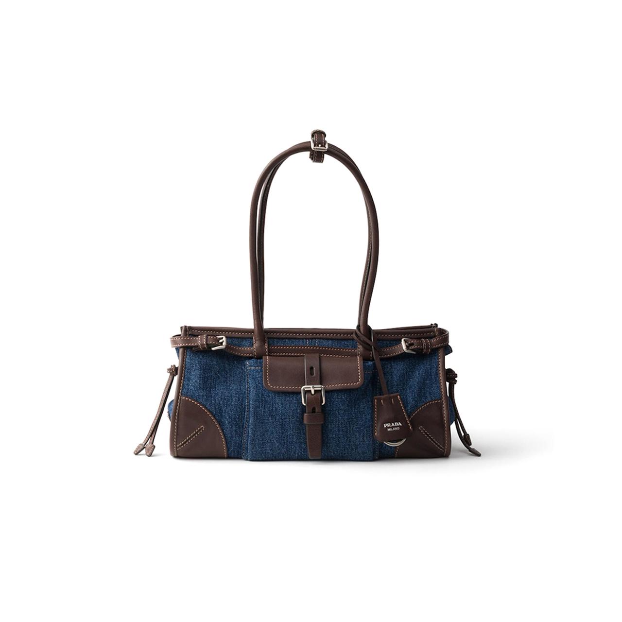 WhatsApp Image 2026-06-29 at 3.42.57 AM PRADA BONNIE MEDIUM DENIM AND LEATHER HANDBAG 1BA426 (32*15.5*12cm) - Imagen 1