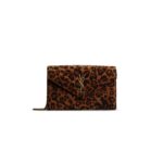 YSL CASSANDRE CHAIN WALLET IN LEOPARD-PRINT CANVAS 377828 (22.5*14*4cm)