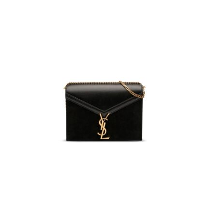 YSL CASSANDRA CHAIN BAG IN SUEDE AND LEATHER 532750 (22*16.5*5.5cm)