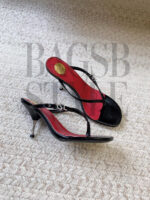 ysl Jerry Mules Satin Crepe Rhinestones